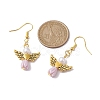 Angel Antique Golden Alloy & Resin Dangle Earrings EJEW-JE05686-04-3