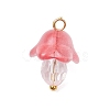 Mushroom Transparent Glass Pendants PALLOY-JF03654-01-3