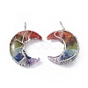 7 Chakra Natural Mixed Stone Chip Copper Wire Wrapped Big Pendants G-F733-03A-1