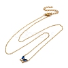 304 Stainless Steel Cubic Zirconia Butterfly Pendant Necklaces NJEW-Z057-05A-G-4