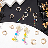 12Pcs 2 Style Brass Huggie Hoop Earring with 2Pcs Ring Stud Earring Findings KK-PH0002-84-2