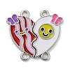 Alloy Enamel Couple Heart Connector Charms PALLOY-K018-01P-1