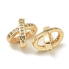 Letter X Rack Plating Brass Micro Pave Cubic Zirconia European Beads KK-K386-15G-2