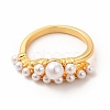 Plastic Imitation Pearl Cuff Ring RJEW-F142-04G-2