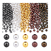400Pcs 5 Colors Brass Smooth Round Beads KK-PH0010-74-6
