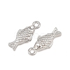 304 Stainless Steel with Crystal Rhinestone Charms RB-CBABFDA-11A-P-2