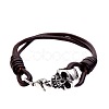 Skull Punk Stainless Steel & Leather Cord Bracelets for Men FS-WGC19AA-05-2