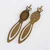 Antique Bronze Iron Bookmark Cabochon Settings PALLOY-N0084-14AB-NF-2