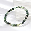Natural Moss Agate Beaded Stretch Bracelets BJEW-D446-A-44-6