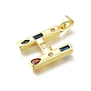 Brass Micro Pave Clear Cubic Zirconia Pendants KK-G521-01G-H-01-2