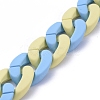 Handmade Opaque Spray Painted Acrylic Curb Chains AJEW-JB00615-02-3