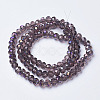 Electroplate Transparent Glass Beads Strands EGLA-A034-T2mm-F09-2