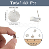 40Pcs Brass Stud Earrings Findings KK-SC0006-87P-2