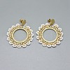 Handmade Woven Glass Beads Dangle Stud Earrings EJEW-F235-N01-1