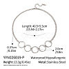 304 Stainless Steel Multi Ring Link Pendant Necklaces for Women JU1361-3-1