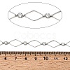 Handmade Brass Pave Clear Cubic Zirconia Rhombus Link Chains CHC-G027-01P-3