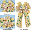 Lemon & Polka Dot Pattern Polyester Bowknot DIY-WH0387-78-5