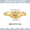 1Pc Heart Alloy & Rhinestone Finger Rings for Women RJEW-LP0010-08-2