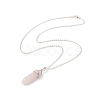 Natural Rose Quartz Geometric Pendant Necklace NJEW-JN04239-03-1