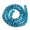 Electroplate Glass Beads Strands X-EGLA-A034-T6mm-L25-3