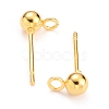 304 Stainless Steel Ball Stud Earring Findings STAS-G099-09G-2