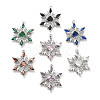 Brass Micro Pave Colorful Cubic Zirconia Pendants KK-C054-01P-1