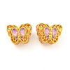 Rack Plating Butterfly Brass Enamel European Beads KK-Z054-02G-1