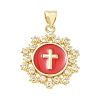 Religion Cross Brass Micro Pave Clear Cubic Zirconia Pendants CU-CBA83A6-03D-G-2