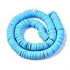 Flat Round Handmade Polymer Clay Beads CLAY-R067-12mm-36-2