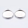 Tarnish Resistant 304 Stainless Steel Pendant Cabochon Settings STAS-I069-37-25MM-1