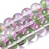 Transparent Spray Painted Glass Bead Strands GLAA-N035-03D-B01-1