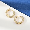 Brass Micro Pave Clear Cubic Zirconia Hoop Earrings EJEW-S277-09G-A-2