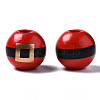 Painted Natural Wood European Beads X-WOOD-S057-035-3