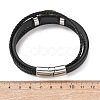 Natural Moss Agate & Braided Microfiber Leather Multi-strand Bracelets for Women Men GG-CBAEA55-01B-5