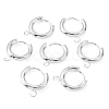 201 Stainless Steel Huggie Hoop Earring Findings STAS-P283-01C-S-4