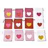 12Pcs 12 Styles Valentine's Day Printed Rectangle Burlap Cloth Packing Pouches X1-ABAG-U006-02C-1