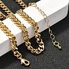 Brass Cuban Link Chain Necklaces for Women NJEW-U022-01G-3