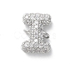 Brass Micro Pave Cubic Zirconia Letter Links KK-I717-04I-P-1