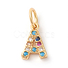Brass Micro Pave Colorful Cubic Zirconia Charms ZIRC-F092-01-A-1
