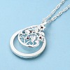 Alloy Flower & Glass Magnifying Pendant Necklace for Women MAGL-PW0001-01S-2