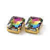 Rectangle Octagon Shape Sew on Glass Rhinestone DIY-E062-01G-03-3