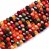 Electroplate Mixed Color Glass Beads Strands GLAA-T006-07-B01-1