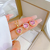 Brass Micro Pave Cubic Zirconia Pendant Necklace & Stud Earrings WG7AC39-50-1