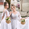 2Pcs Straw Braided Flower Baskets with Handle AJEW-WH0752-560-5