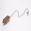 Natural Tiger Eye Pointed Dowsing Pendulums X-G-E338-07H-2