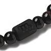 12 Constellations Protetion Tiger Eye & Black Obsidian Round Beads Stretch Bracelets for Men Women WG083ED-05-3