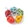 Halloween Dyed Synthetic Turquoise Skull Beaded Pendants PALLOY-TA00296-3