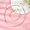 Natural Amazonite & Natural Cultured Freshwater Pearl Bead Bracelets & Necklaces Sets SJEW-JS01386-1
