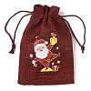 Christmas Theme Jute Cloth Storage Bags ABAG-F010-01B-05-2