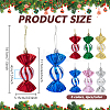 24Pcs 6 Colors Christmas Electroplate Plastic Candy Pendants Decorations KY-BC0001-47-2